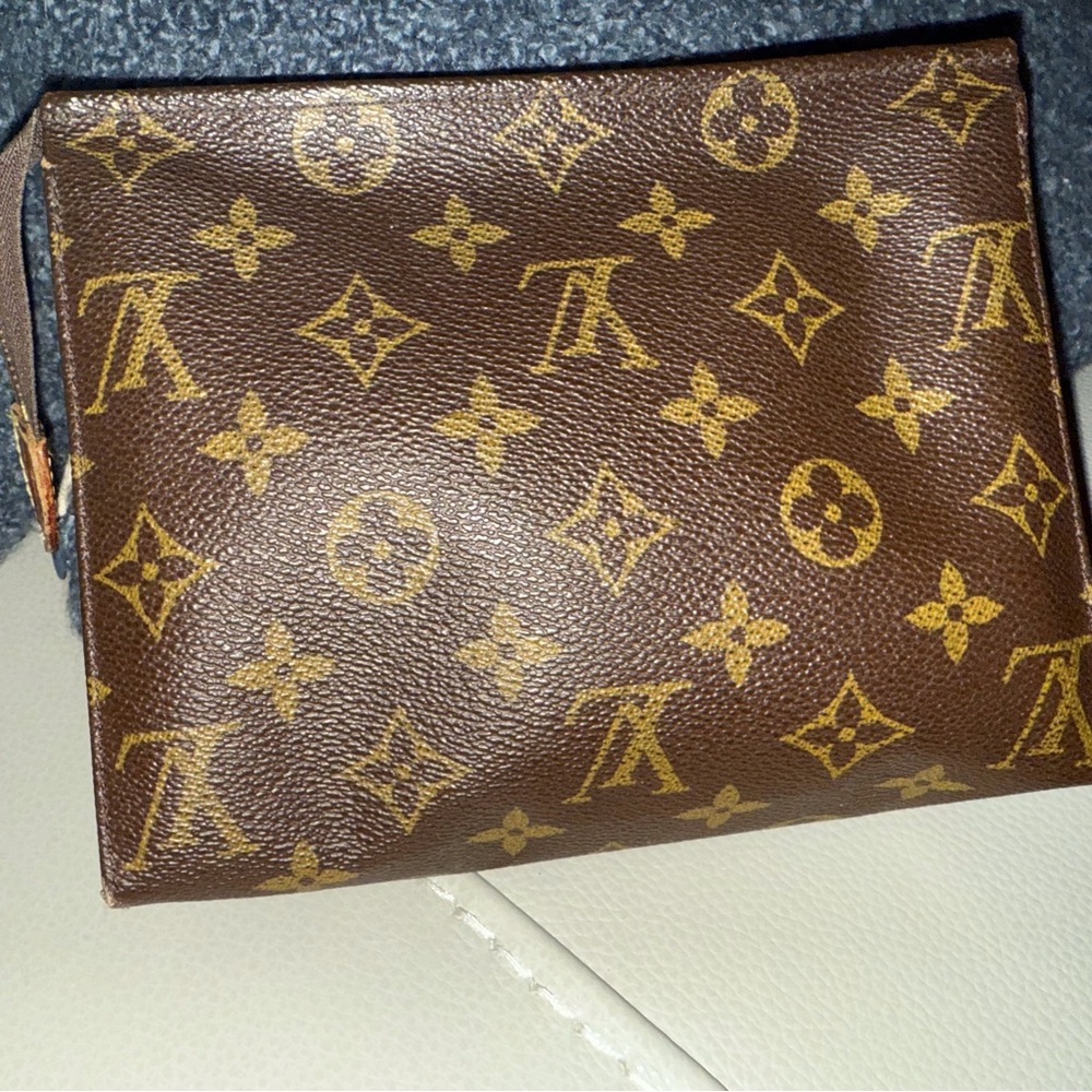 Authentic Louis Vuitton Brown Monogram Toiletry Pouch